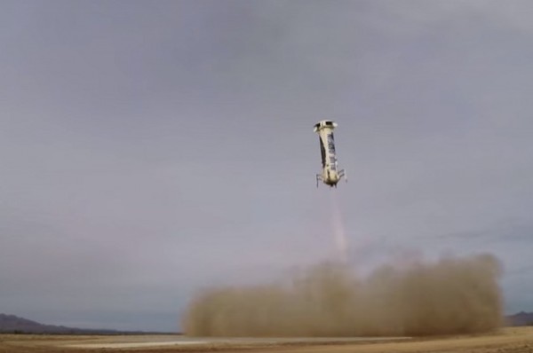 Компания Blue Origin сделала повторный старт и вертикальную посадку корабля New Shepard