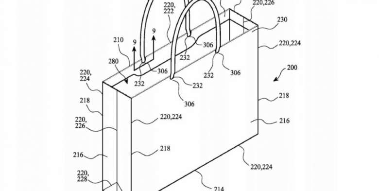 Apple запатентовала бумажный пакет с ручками