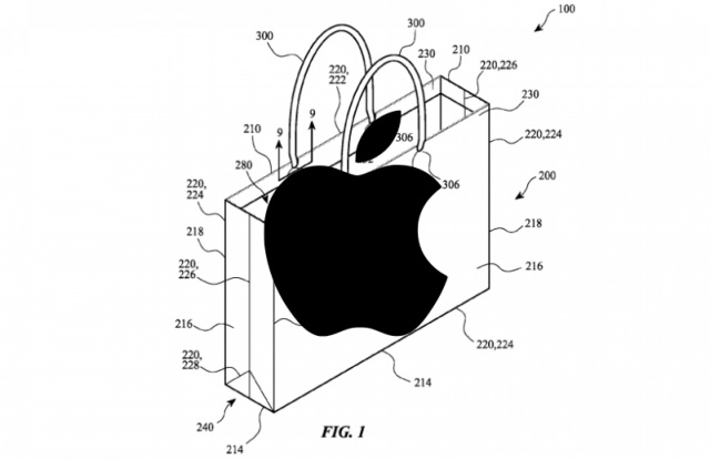 Apple запатентовала бумажный пакет с ручками