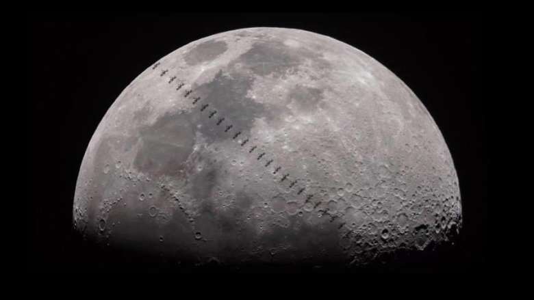 Вечером 9 декабря москвичи увидят МКС на фоне Луны