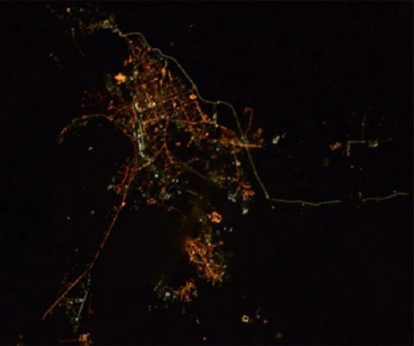 Космонавт сфотографировал ночной Благовещенск с борта МКС