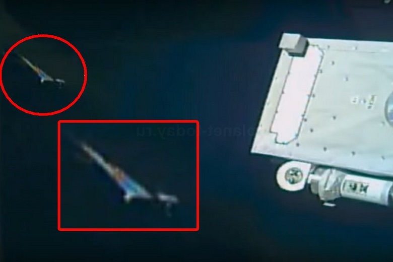 Уфологи опубликовали видео с пролетевшим около МКС радужным НЛО