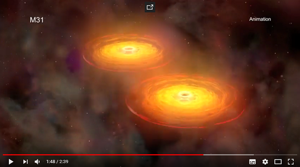Ученые обнаружили сверхблизко расположенные черные дыры в туманности Андромеды
