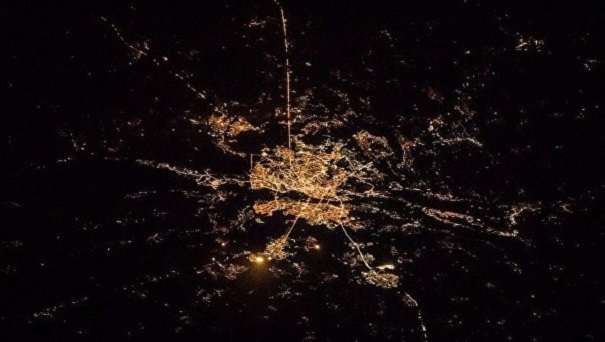 Астронавт продемонстрировал ночной Киев из космоса