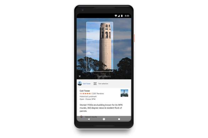 Визуальный поиск Google Lens будет доступен на всех Android-смартфонах