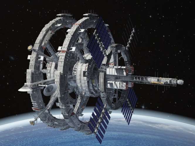 Гигантская инопланетная станция в космосе