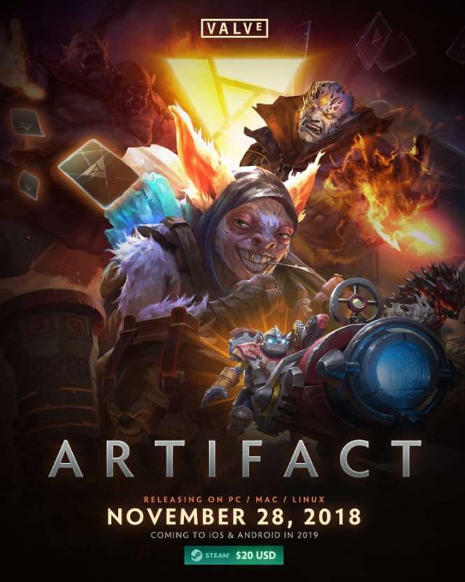 Valve выпустит Artifact 28 ноября 2018 г. Игра будет стоить 20 долларов