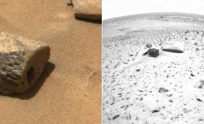 Удивительной формы камень обнаружен на поверхности Марса
