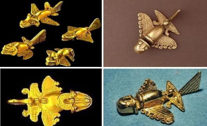 Коллекция золотых самолётов инков