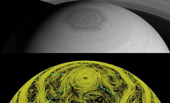 Загадочный шестигранник на северном полюсе Сатурна