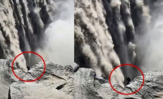 Инопланетянина сняли у водопада в Исландии