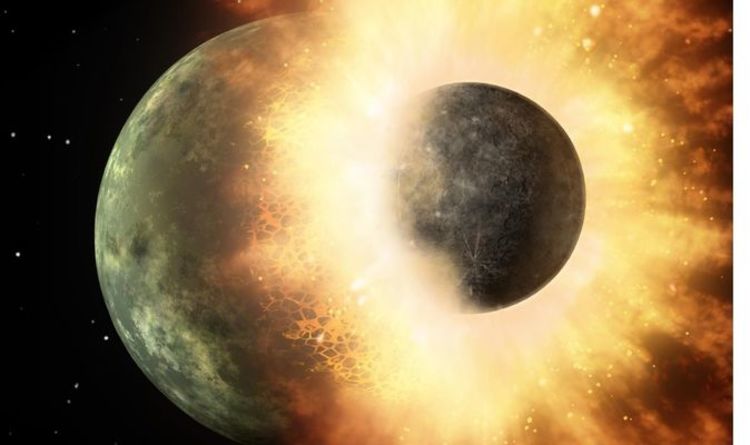 Новости темпа: НАСА обнаруживает, что пара планет столкнулась, чтобы сформировать Луну - «теория гигантского удара»