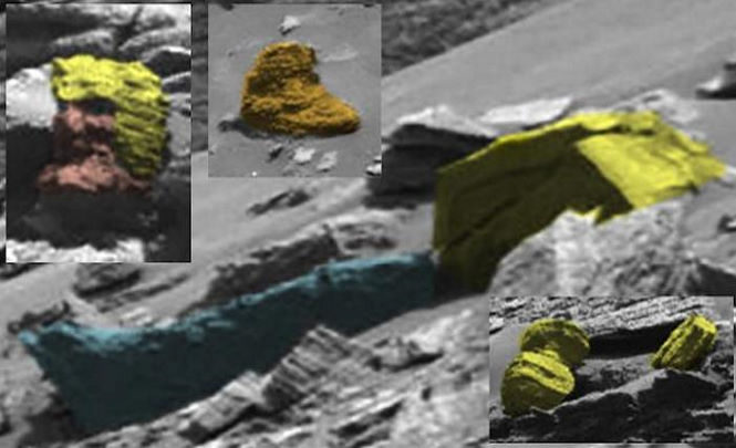 Множество артефактов на одном снимке Марса