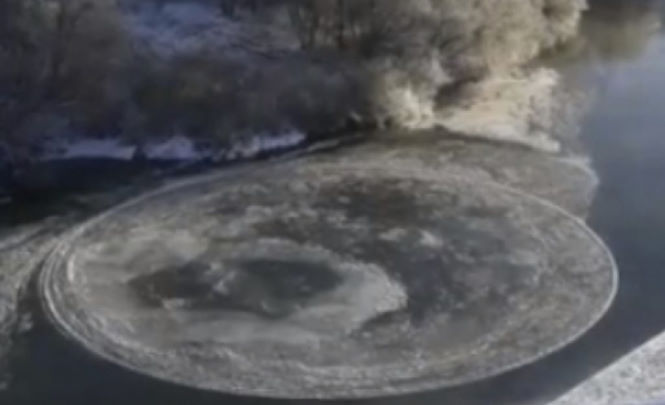 В реках России и Китая образуются массивные вращающиеся ледяные диски