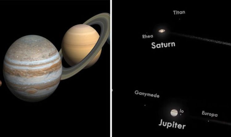 Соединение Юпитера и Сатурна: Анимация показывает движение «Рождественской звезды» 