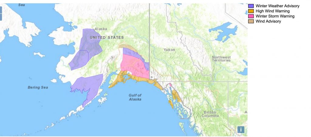 шторм на аляске, шторм на аляске 19 января 2021 г., бомба циклон аляска 19 января 2021 г.