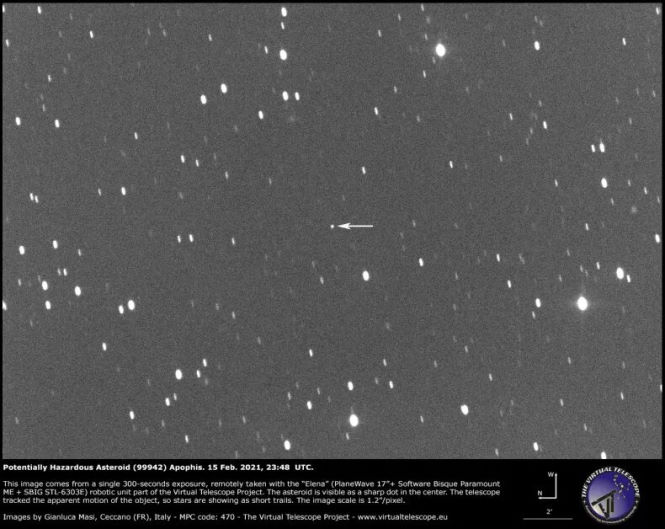 Страшное изображение массивного астероида, получившего название «Бог хаоса», сделанное, когда он направляется к нам