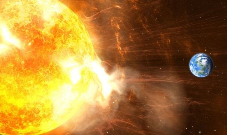 Солнечная вспышка выпускает частицы со скоростью 600 километров в секунду, которые могут повлиять на спутники