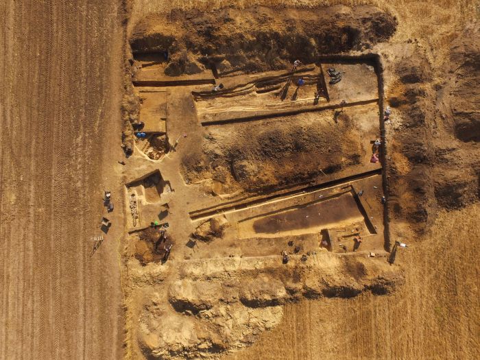 Одна из мегалитических гробниц, обнаруженных в Польше. Всего было обнаружено 7 захоронений, но археологи считают, что поблизости должно быть гораздо больше захоронений. Предоставлено: Дж. Булас.