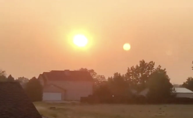 Два солнца, увиденные над островом Мэн, Англия, 2 февраля 2021 года, видео