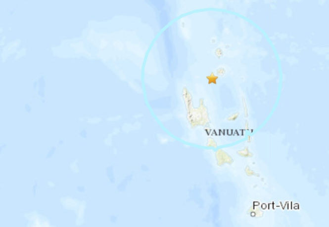 Землетрясение M6.1 обрушится на Вануату 4 марта 2021 года. Карта через USGS