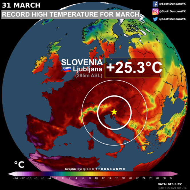 Аномальный перепад температур в Европе