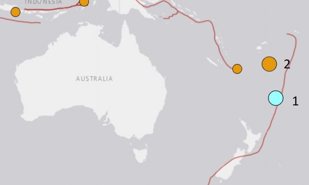 Землетрясение M6.5, за которым следует землетрясение M6.0 1 апреля 2021 г.