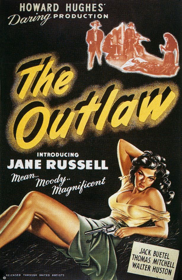Хьюз разработал бюстгальтер, который подчеркивал изгибы Джейн Рассел на плакате своего фильма «Преступник».
