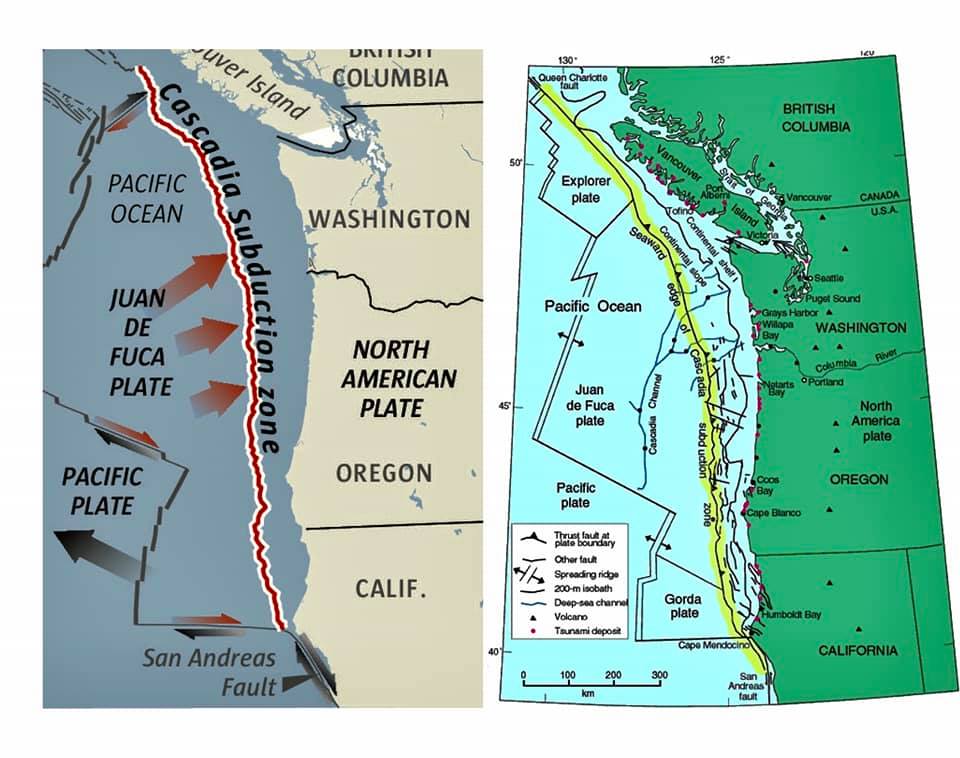 разломы каскадий и хуан-де-фука, каскадия и рой землетрясений хуан-де-фука
