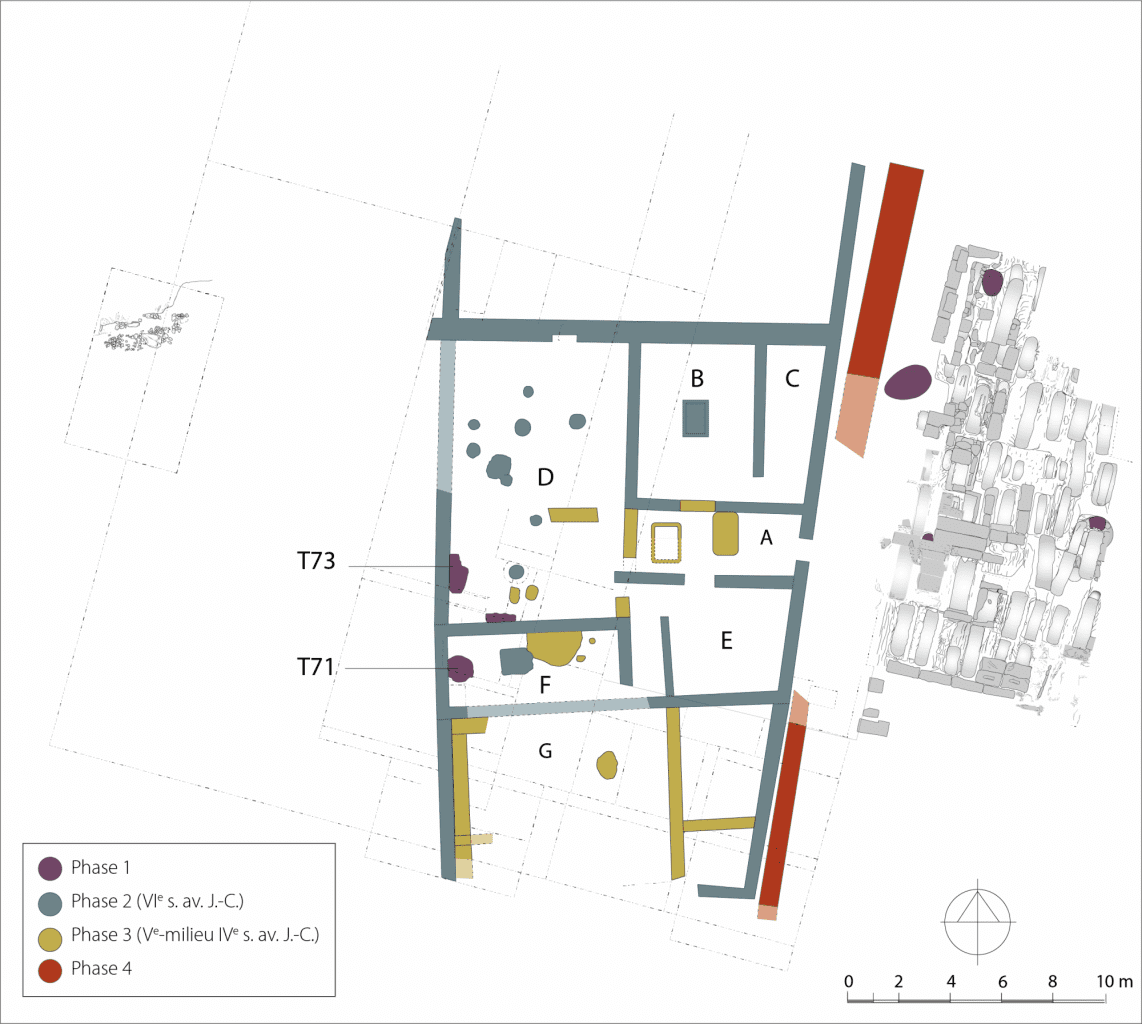План комплекса Итанос на Крите с иллюстрациями фаз оккупации. Предоставлено: CReA-Patrimoine.