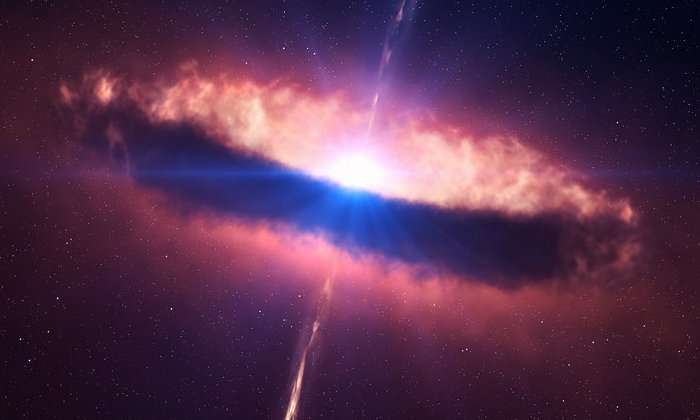 Квазар - самый яркий постоянный источник света во Вселенной (элементы этого изображения предоставило НАСА)