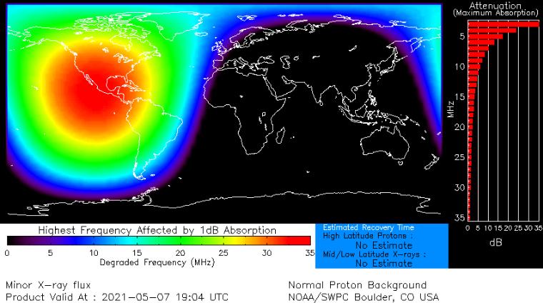 радио затемнение солнечная вспышка 7 мая 2021 г.