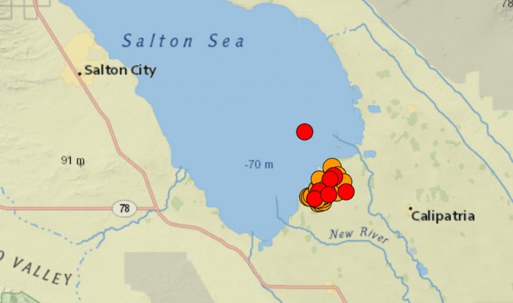 Землетрясение M5.2 и рой афтершоков обрушились на южную калифорнию