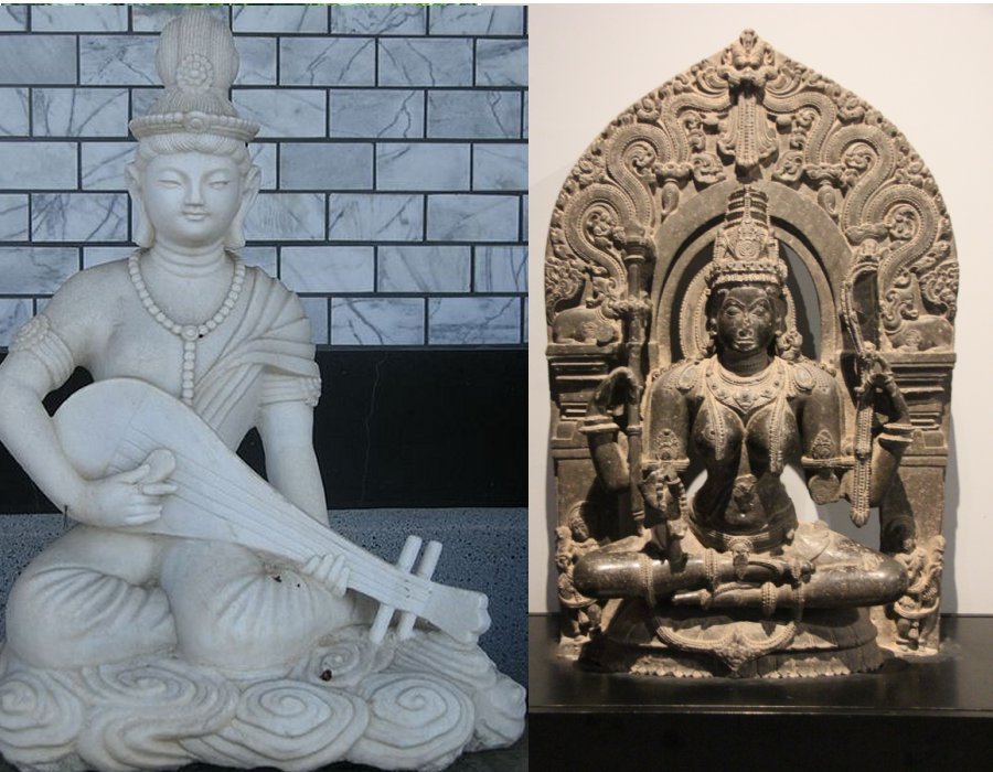 Сарасвати - индуистская богиня знания, обучения и ведического символа речи, Вач