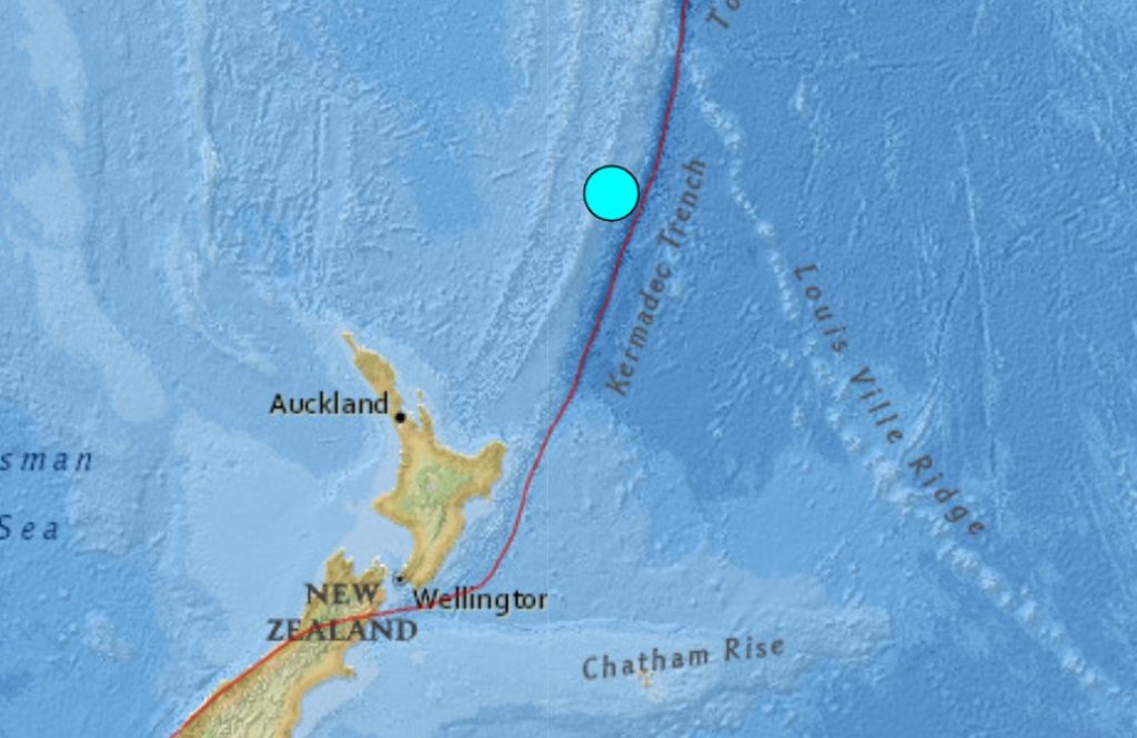 Землетрясение М6.3 на островах Кермадек в июне 2021 г.