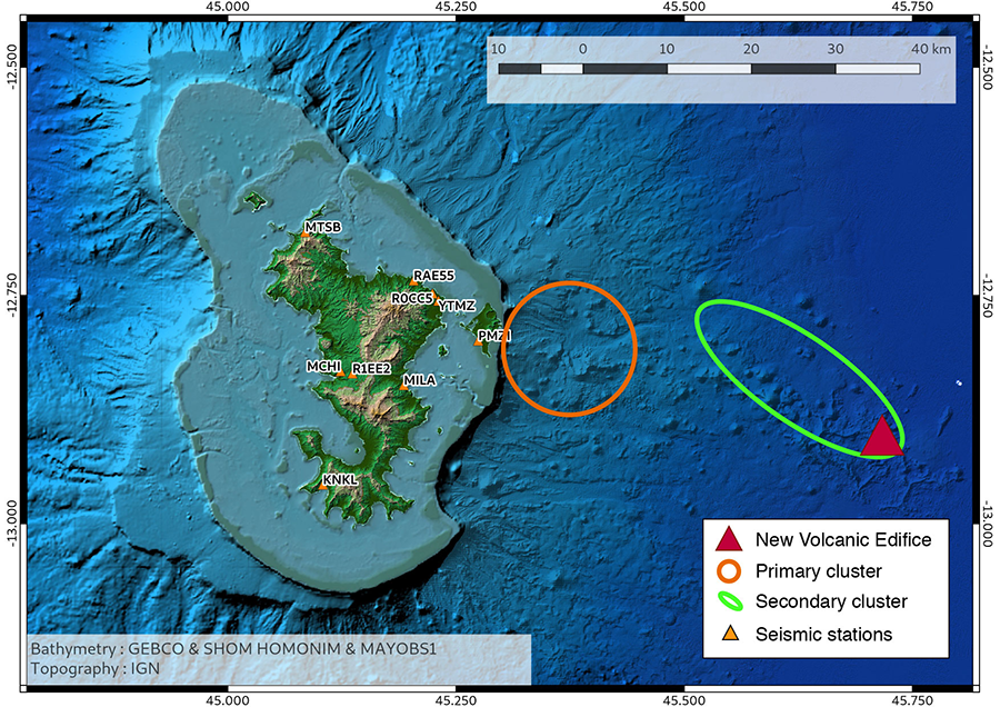 Рой землетрясений на Майотте и новая карта подводного вулкана, первые фотографии и видео подводный вулкан майотты