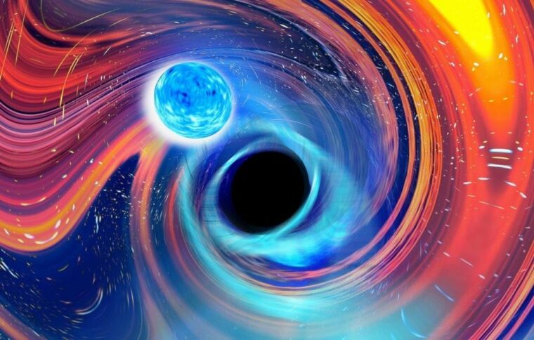 Черная дыра пожирает нейтронную звезду, и ученые впервые увидели ее