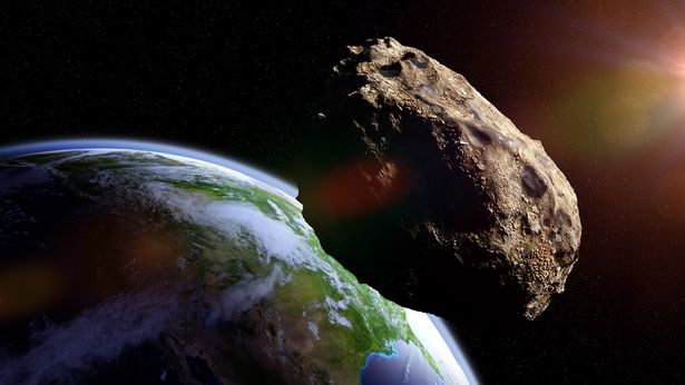 Метеорит из космоса падает на планету Земля
