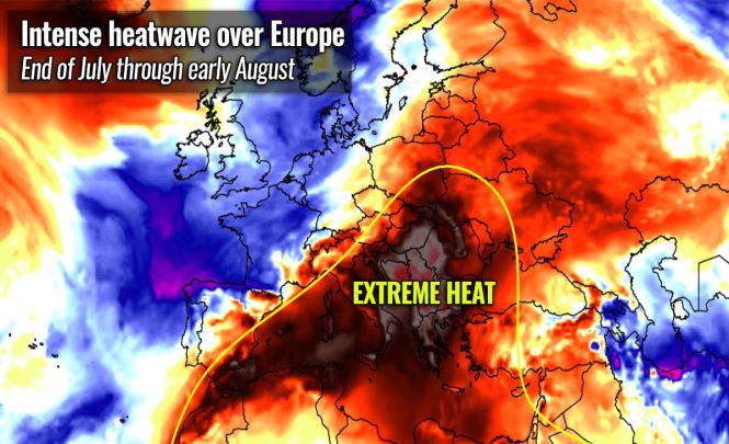 В Европе будет жарко до +45 °C, надвигается самая сильная тепловая волна лета 2021 года.