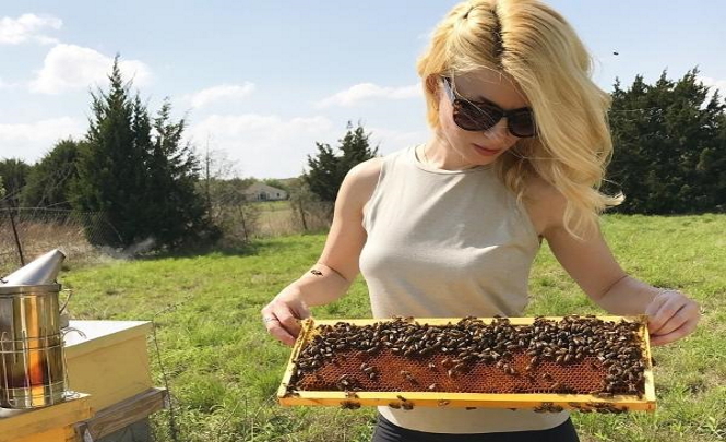 Девушка голыми руками взяла в руки сотни пчел