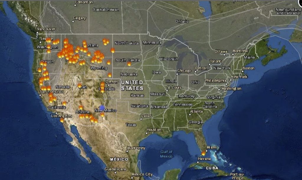 Дым лесных пожаров теперь покрывает большую часть Соединенных Штатов