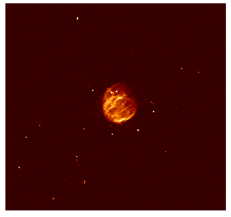 Остаток сверхновой G55.7 + 3.4 на этом радиоизображении, полученном VLA. Фото: Бхатнагар и др., NRAO / AUI / NSF.