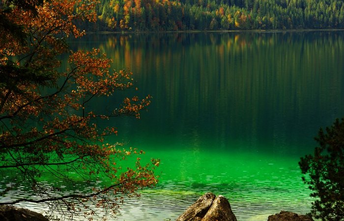 Сложная динамика превращает воду в озере в зеленый и коричневый