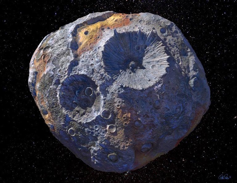 16 Психея Художественная концепция астероида 16 Психея. Предоставлено: Maxar / ASU / P.Rubin / NASA / JPL-Caltech.
