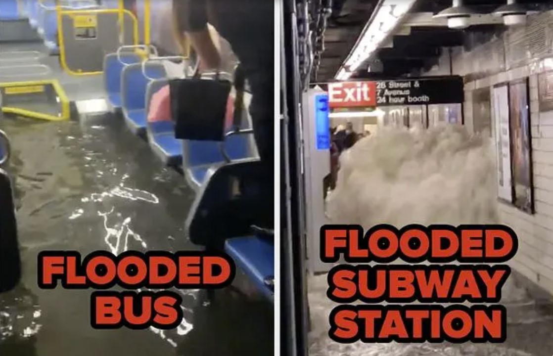 Шокирующие фотографии и видео апокалиптического наводнения в Нью-Йорке