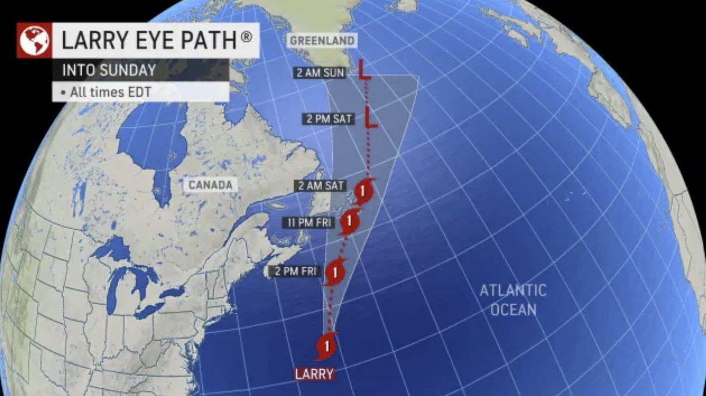 Ураган Ларри: от ветреного шторма Cat 1 на Бермудских островах и в Канаде до ужасной метели в Гренландии