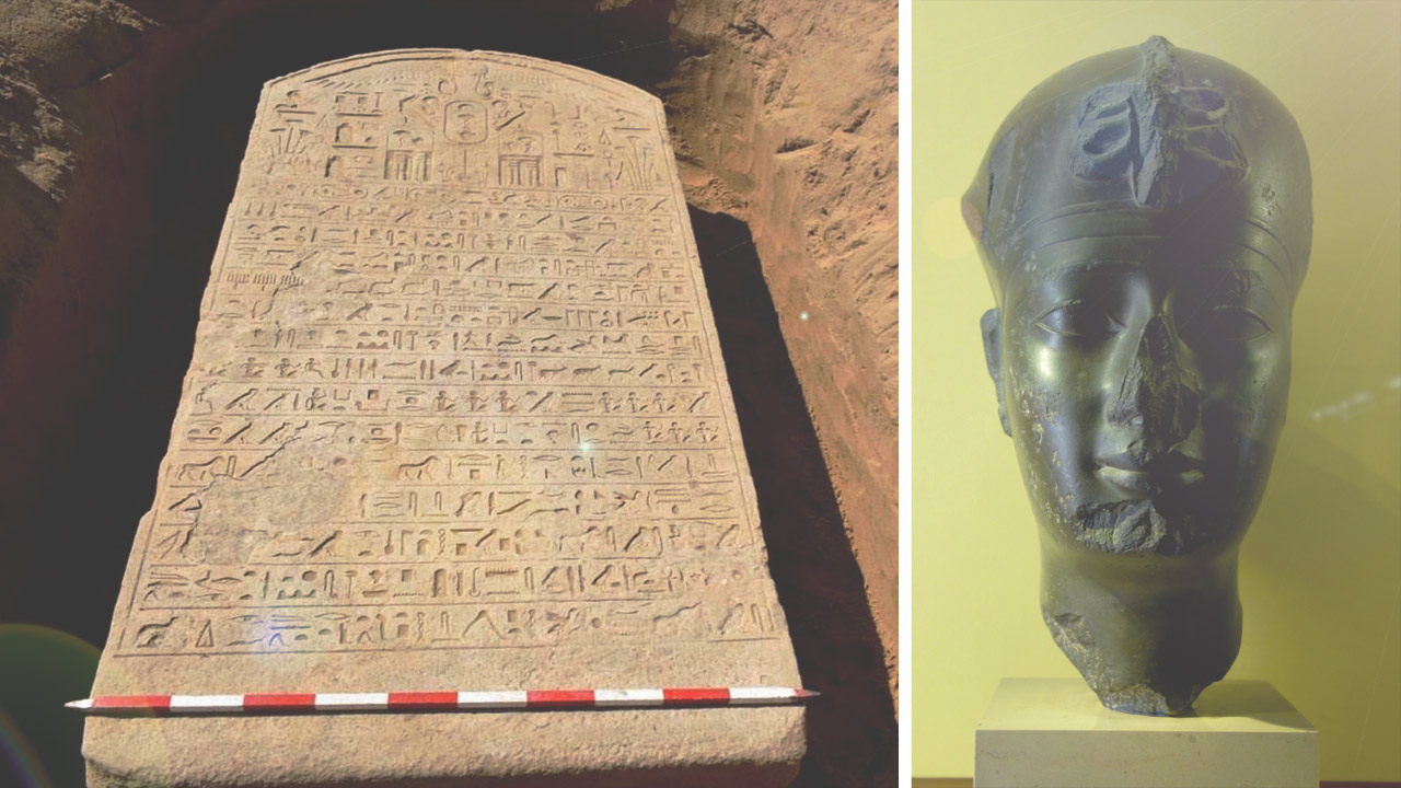 Они случайно обнаруживают памятник последней династии Египта.
