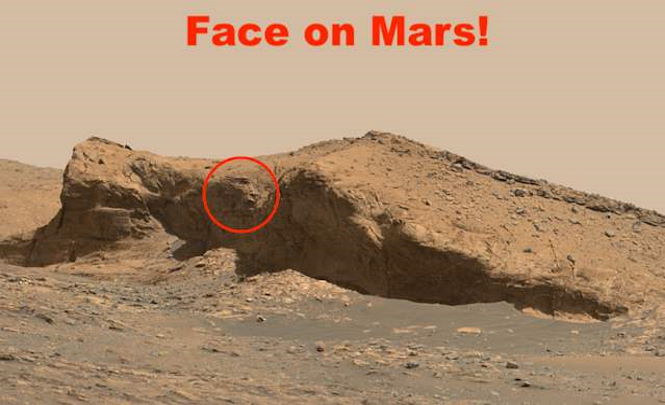 На Марсе найдено лицо вырезанное в скале