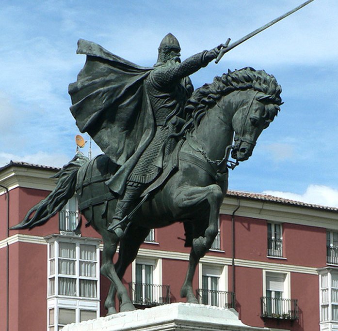 Памятник Сиду в Бургосе (Кастилия и Леон, Испания), открытый в 1955 году. Бронзовая конная статуя была создана Хуаном Кристобалем Гонсалесом Кесада (1897-1961).