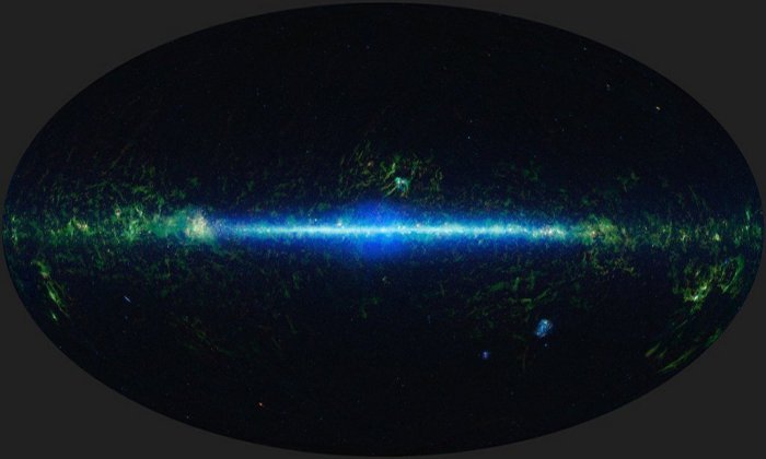 Эта мозаика показывает все небо, полученное с помощью Wide-field Infrared Survey Explorer (WISE). Инфракрасный свет относится к длинам волн, которые длиннее, чем видимые человеческим глазом. Многие космические объекты излучают инфракрасное излучение, в том числе газовые и пылевые облака, в которых образуются звезды, и коричневые карлики. Предоставлено: НАСА / Лаборатория реактивного движения-Калтех / Калифорнийский университет в Лос-Анджелесе.
